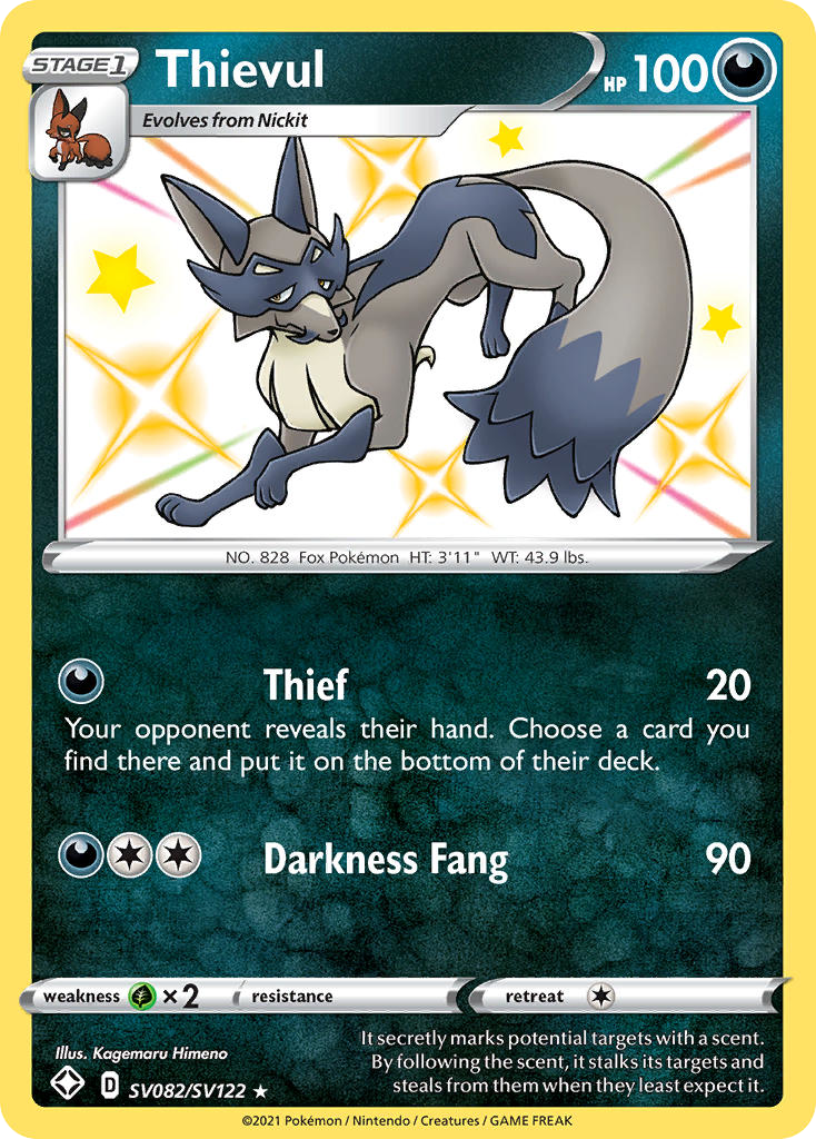 Thievul - Shining Fates Shiny Vault - #SV082 - Pokemon TCG card