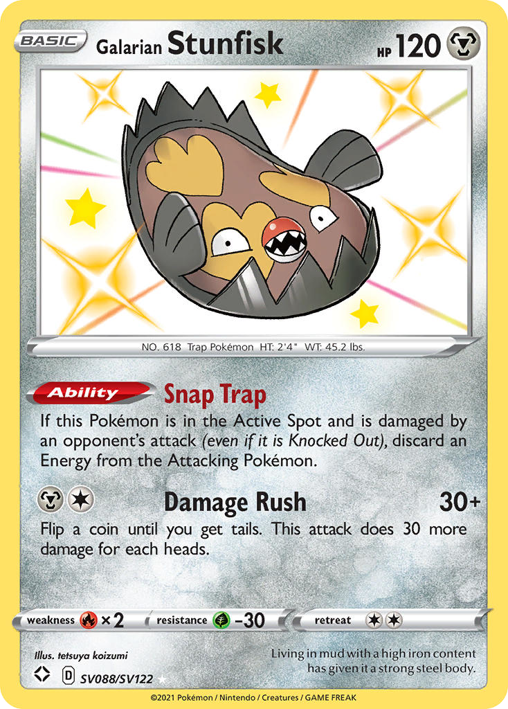 Galarian Stunfisk - Shining Fates Shiny Vault - #SV088 - Pokemon TCG card