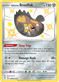 Galarian Stunfisk - Shining Fates Shiny Vault - #SV088 - Pokemon TCG card