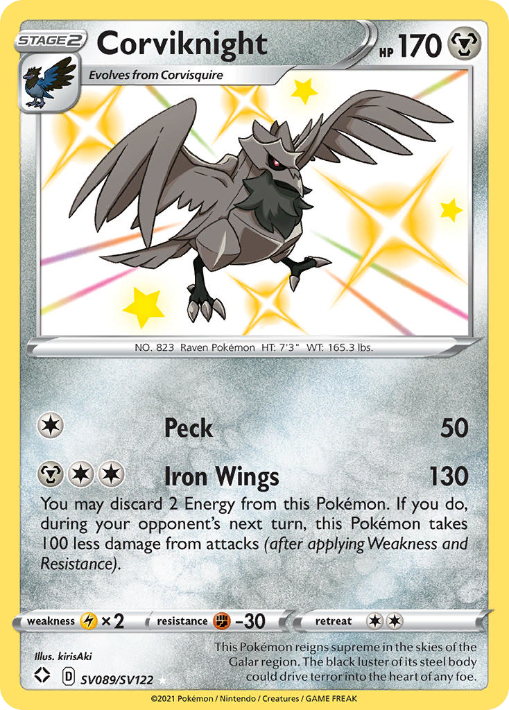Corviknight - Shining Fates Shiny Vault - #SV089 - Pokemon TCG card