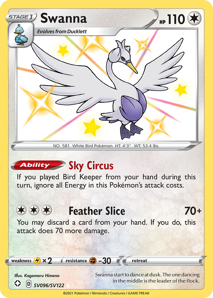 Swanna - Shining Fates Shiny Vault - #SV096 - Pokemon TCG card