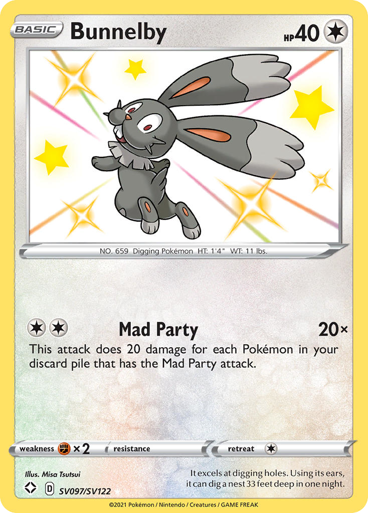 Bunnelby - Shining Fates Shiny Vault - #SV097 - Pokemon TCG card