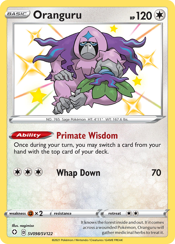 Oranguru - Shining Fates Shiny Vault - #SV098 - Pokemon TCG card