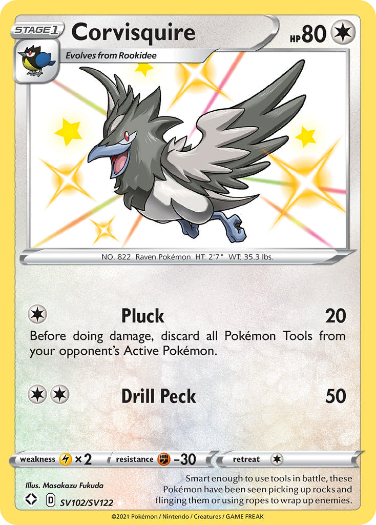 Corvisquire - Shining Fates Shiny Vault - #SV102 - Pokemon TCG card