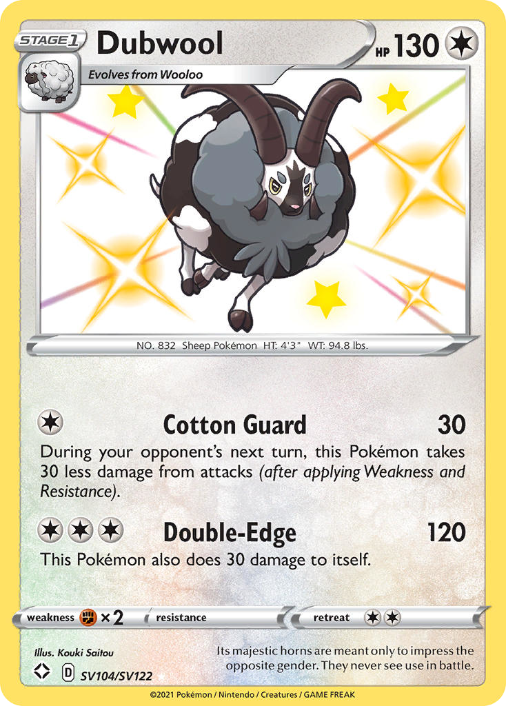 Dubwool - Shining Fates Shiny Vault - #SV104 - Pokemon TCG card