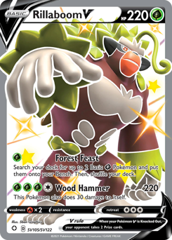 Rillaboom V - Shining Fates Shiny Vault - #SV105 - Pokemon TCG card