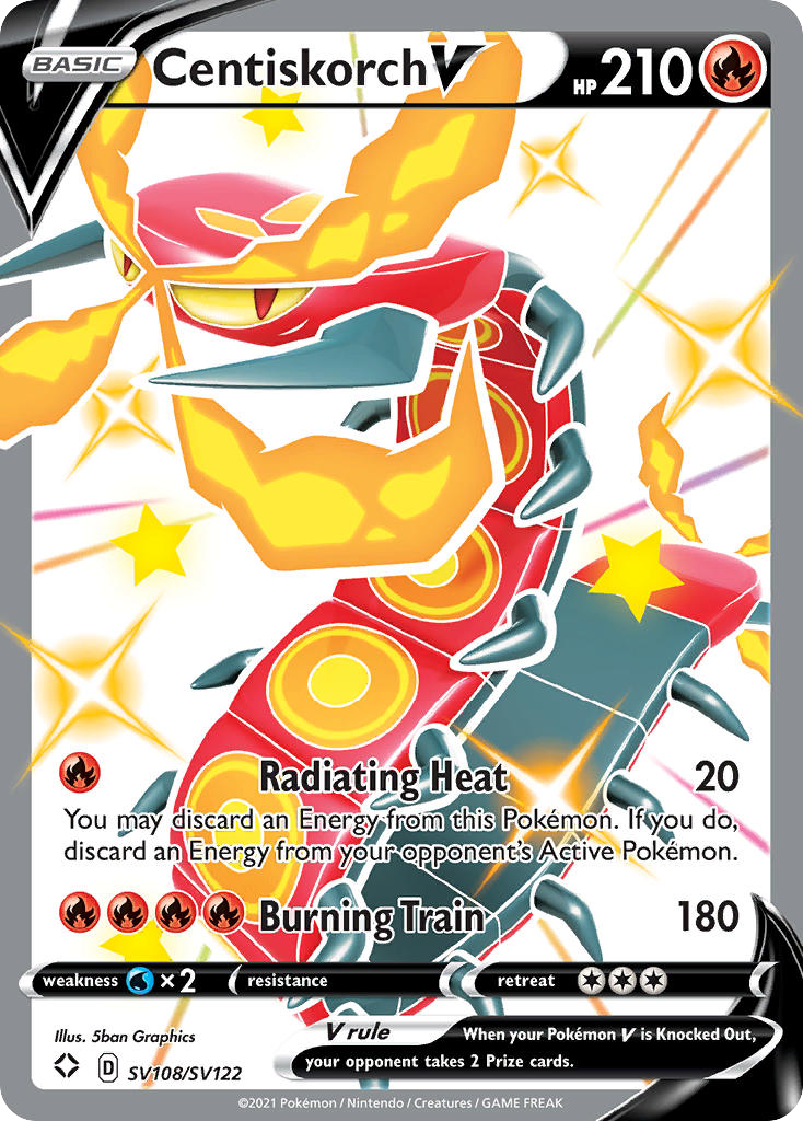 Centiskorch V - Shining Fates Shiny Vault - #SV108 - Pokemon TCG card