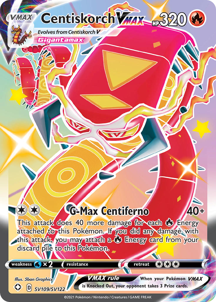 Centiskorch VMAX - Shining Fates Shiny Vault - #SV109 - Pokemon TCG card