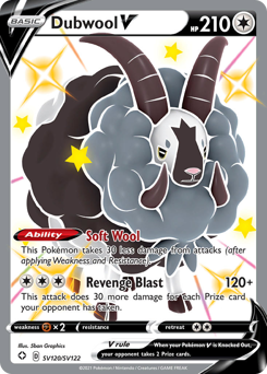 Dubwool V - Shining Fates Shiny Vault - #SV120 - Pokemon TCG card