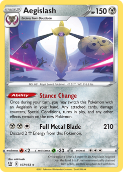 Aegislash - Battle Styles - #107 - Pokemon TCG card