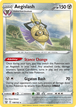 Aegislash - Battle Styles - #108 - Pokemon TCG card