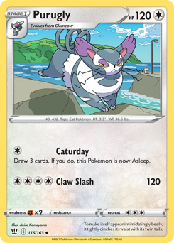 Purugly - Battle Styles - #116 - Pokemon TCG card
