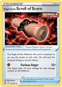 Single Strike Scroll of Scorn - Battle Styles - #133 - Pokemon TCG card