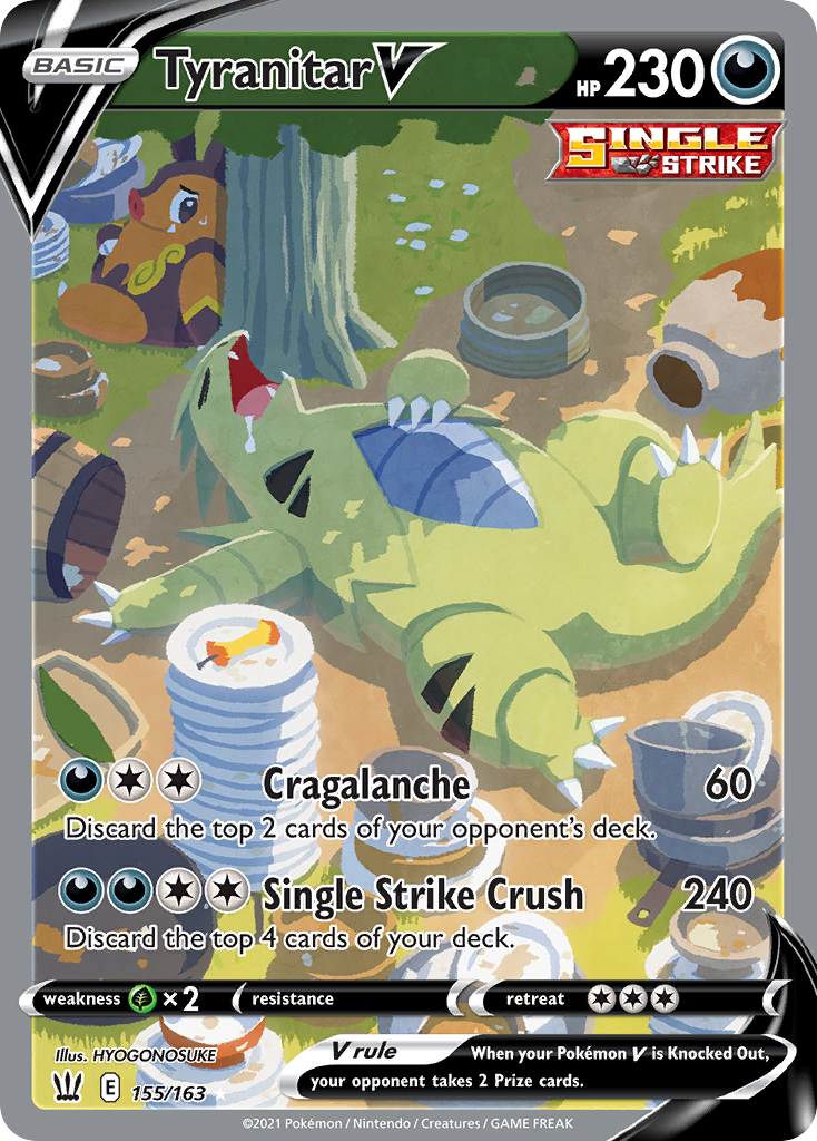 Tyranitar V - Battle Styles - #155 - Pokemon TCG card