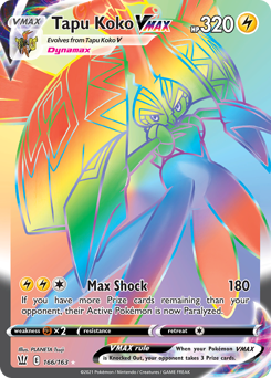 Tapu Koko VMAX #166 Tapu Koko VMAX - Battle Styles - #166 - Pokemon TCG card