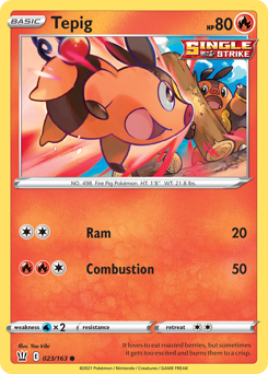 Tepig - Battle Styles - #23 - Pokemon TCG card