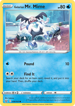 Galarian Mr. Mime - Battle Styles - #34 - Pokemon TCG card