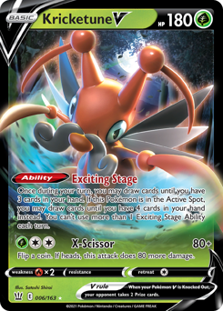 Kricketune V #6 Kricketune V - Battle Styles - #6 - Pokemon TCG card