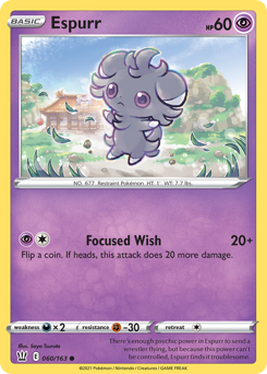 Espurr #60 Espurr - Battle Styles - #60 - Pokemon TCG card