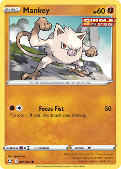 Mankey #66 Mankey - Battle Styles - #66 - Pokemon TCG card