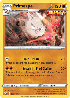Primeape - Battle Styles - #67 - Pokemon TCG card