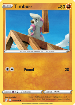 Timburr #73 Timburr - Battle Styles - #73 - Pokemon TCG card