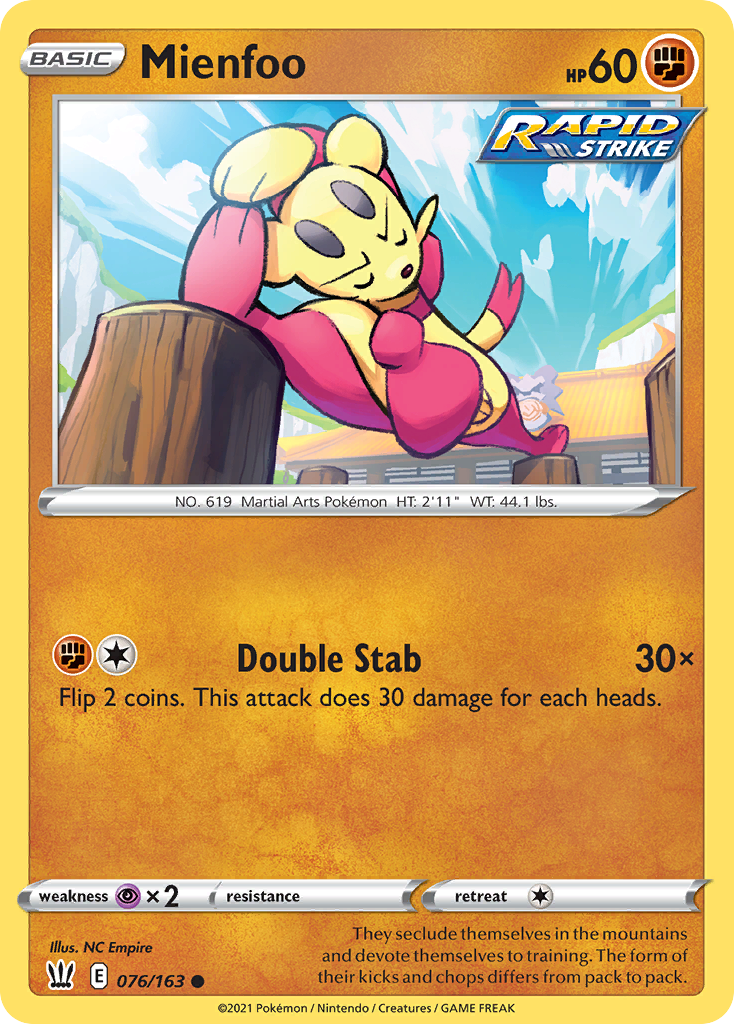 Mienfoo - Battle Styles - #76 - Pokemon TCG card