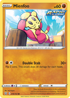 Mienfoo - Battle Styles - #76 - Pokemon TCG card