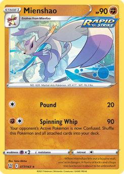 Mienshao #77 Mienshao - Battle Styles - #77 - Pokemon TCG card