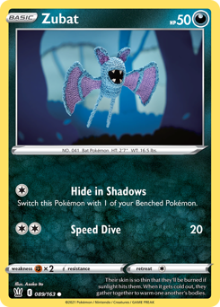 Zubat - Battle Styles - #89 - Pokemon TCG card