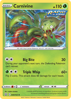 Carnivine #9 Carnivine - Battle Styles - #9 - Pokemon TCG card