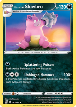 Galarian Slowbro - Battle Styles - #92 - Pokemon TCG card