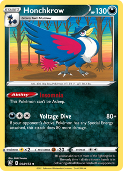 Honchkrow - Battle Styles - #94 - Pokemon TCG card