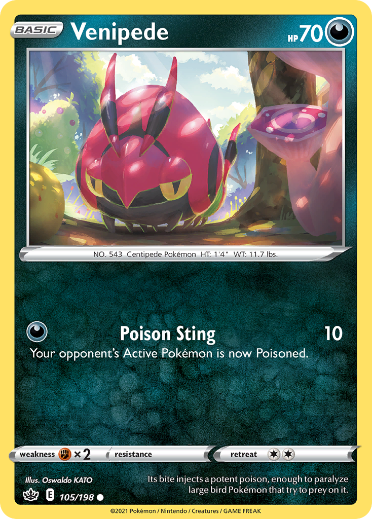 Venipede - Chilling Reign - #105 - Pokemon TCG card