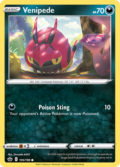 Venipede - Chilling Reign - #105 - Pokemon TCG card