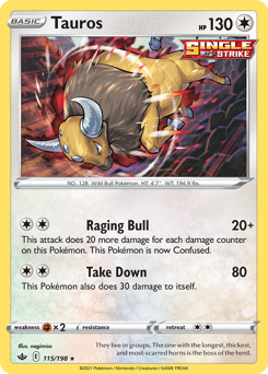 Tauros - Chilling Reign - #115 - Pokemon TCG card