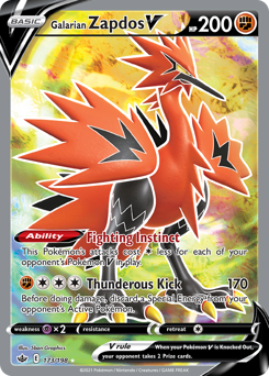 Galarian Zapdos V #173 Galarian Zapdos V - Chilling Reign - #173 - Pokemon TCG card