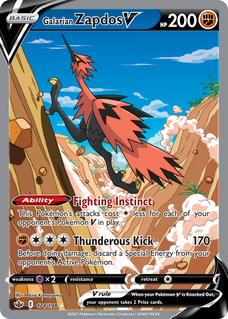 Galarian Zapdos V - Chilling Reign - #174 - Pokemon TCG card
