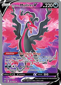 Galarian Moltres V - Chilling Reign - #176 - Pokemon TCG card