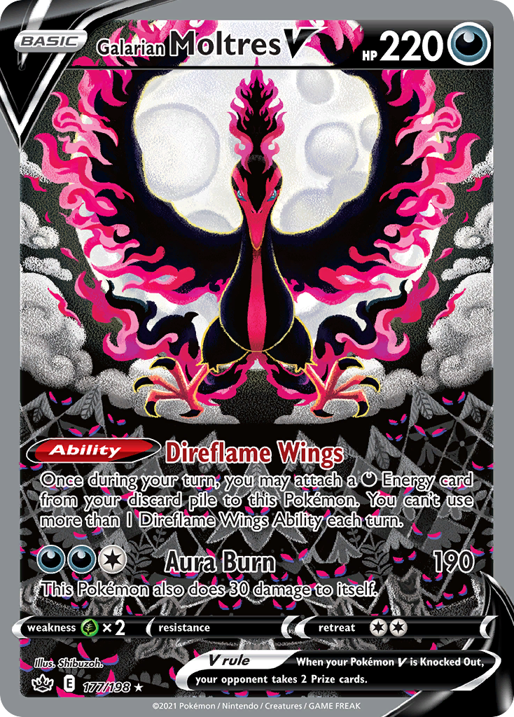 Galarian Moltres V - Chilling Reign - #177 - Pokemon TCG card