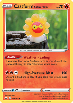 Castform Sunny Form - Chilling Reign - #22 - Pokemon TCG card