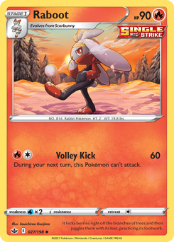 Raboot #27 Raboot - Chilling Reign - #27 - Pokemon TCG card