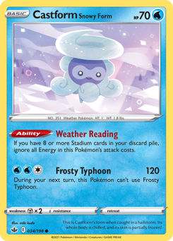 Castform Snowy Form - Chilling Reign - #34 - Pokemon TCG card