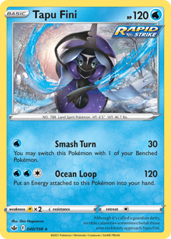 Tapu Fini #40 Tapu Fini - Chilling Reign - #40 - Pokemon TCG card