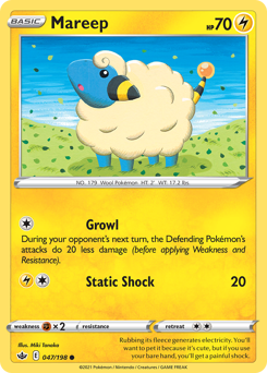 Mareep #47 Mareep - Chilling Reign - #47 - Pokemon TCG card