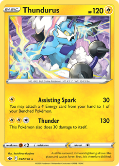 Thundurus - Chilling Reign - #52 - Pokemon TCG card