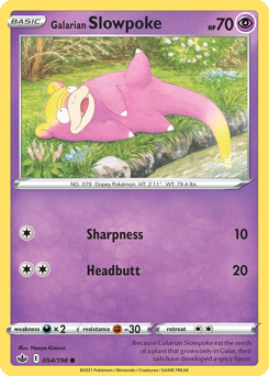 Galarian Slowpoke #54 Galarian Slowpoke - Chilling Reign - #54 - Pokemon TCG card