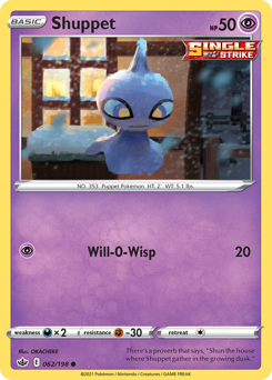 Shuppet - Chilling Reign - #62 - Pokemon TCG card