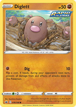 Diglett - Chilling Reign - #76 - Pokemon TCG card