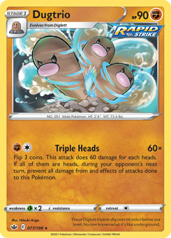 Dugtrio - Chilling Reign - #77 - Pokemon TCG card